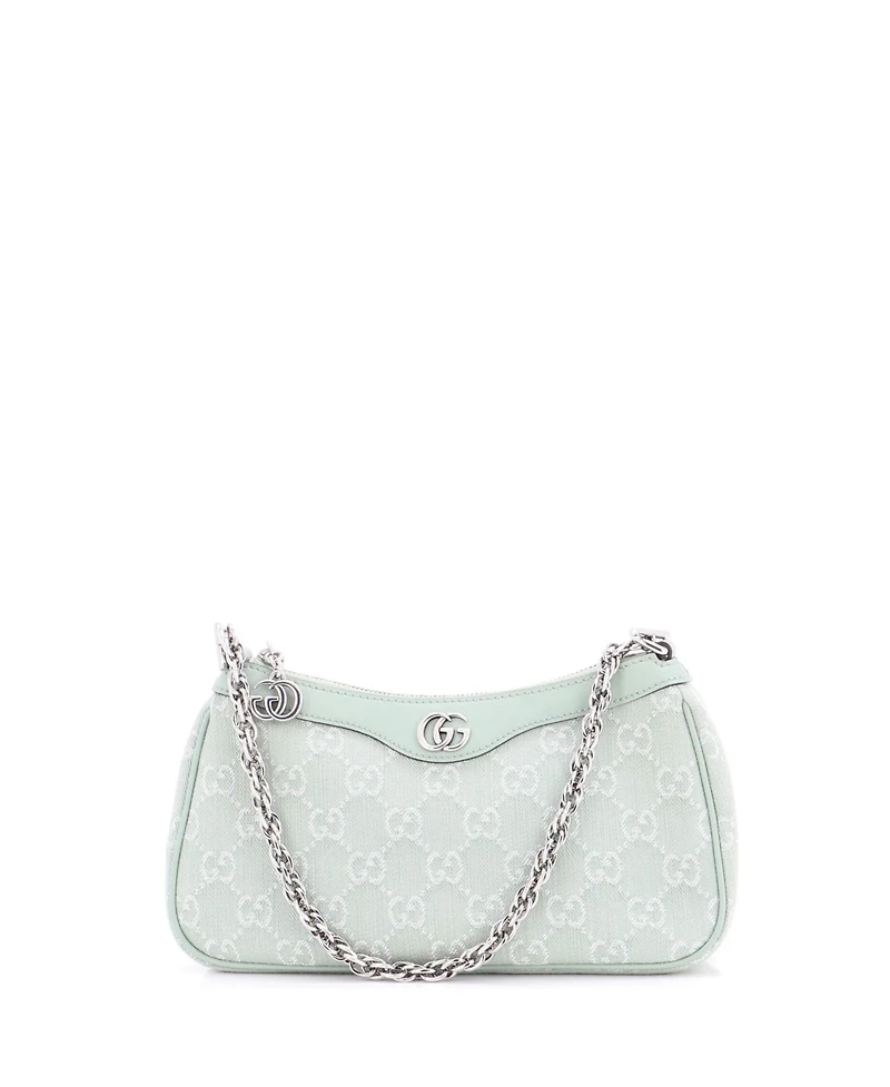 Pre-Owned Gucci Small Ophidia Zip Pochette Shoulder Bag Gg Denim