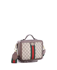 Pre-Owned Gucci Small Ophidia Zip Around Camera Bag Gg Coated Canvas