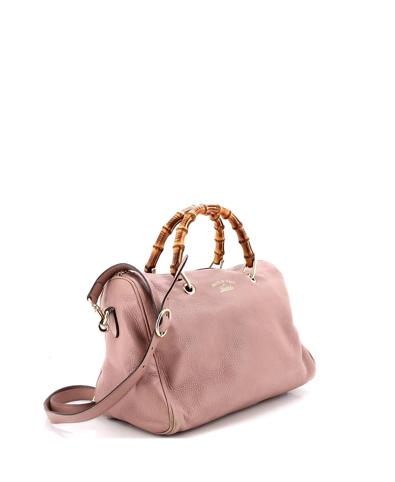 Pre-Owned Gucci Medium Bamboo Shopper Boston Bag Leather