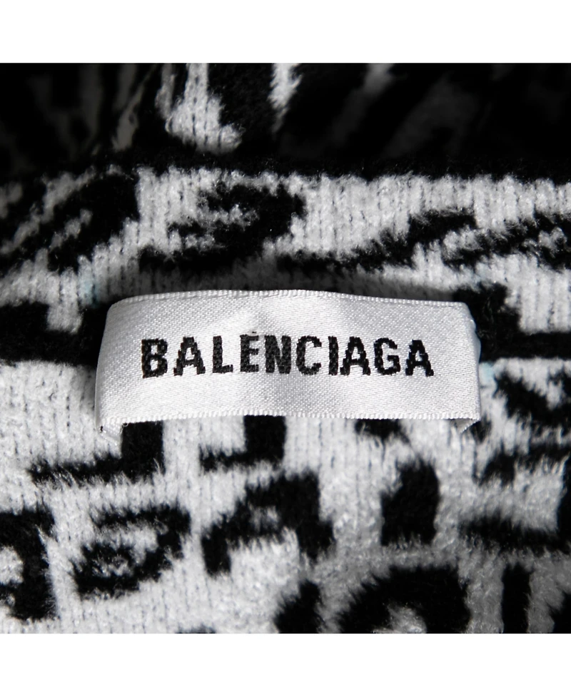 Pre-Owned Balenciaga Women's Wavy Logo Knitted Crew Neck Top