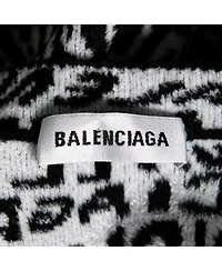 Pre-Owned Balenciaga Women's Wavy Logo Knitted Crew Neck Top