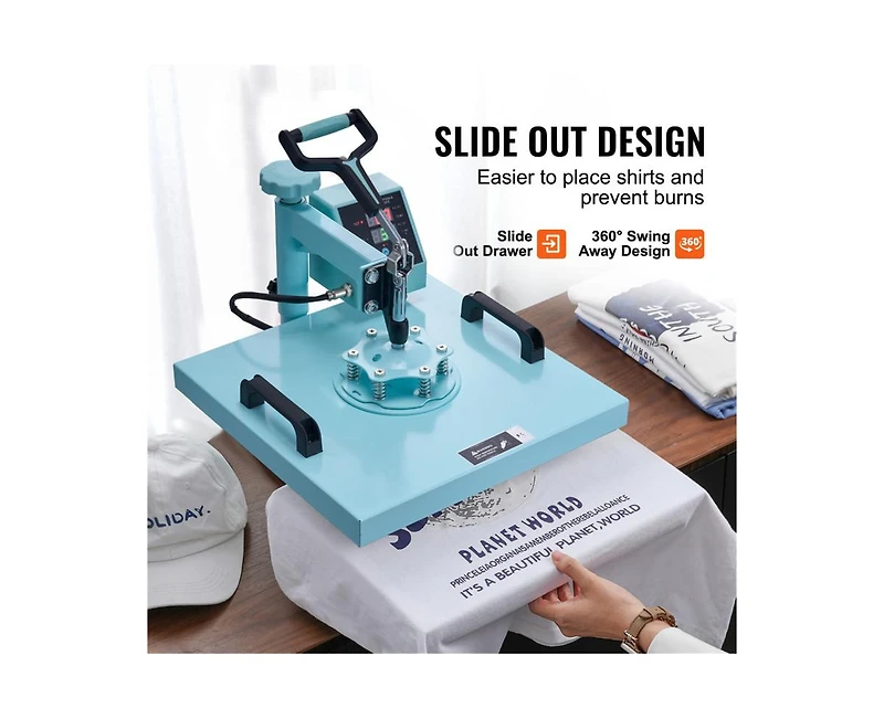 Yobtop Heat Press Machine 15x15 in 5 in 1 with 30oz Tumbler Press, T-Shirts, 360degree(s) Swing Away,Precise Digital Control,Dual Insulation,