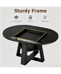 homfan Extendable Round Dining Table, 43.3" to 59.06"
