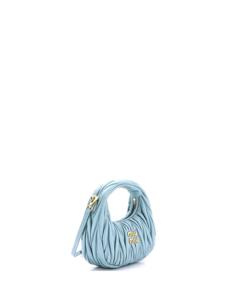 Pre-Owned Miu Miu Mini Wander Hobo Matelasse Leather