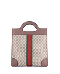 Pre-Owned Gucci Large Ophidia Cut Out Handle Bag Gg Coated Canvas with Leather