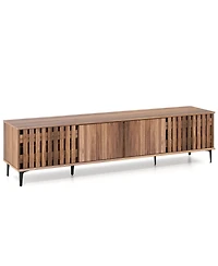 Slickblue Mid-Century Tv Stand with 4 Storage Cabinets for Living Room