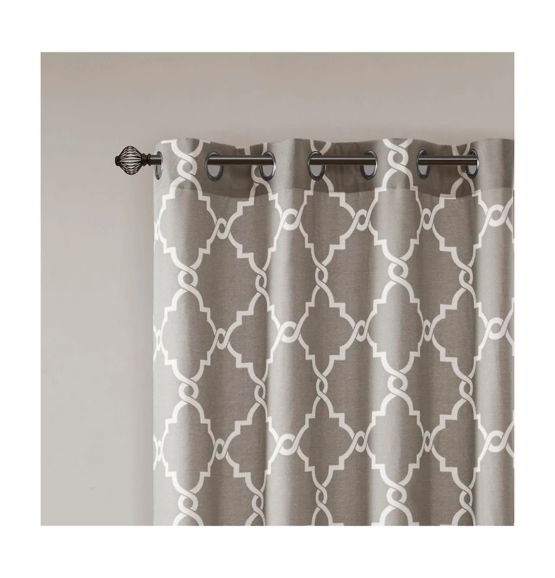 Avobird Fretwork Print Grommet Top Window Curtain Panel Only 1 Pc Panel