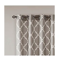 Avobird Fretwork Print Grommet Top Window Curtain Panel Only 1 Pc Panel