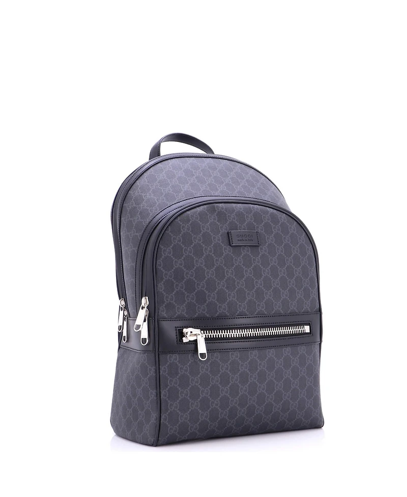 Pre-Owned Gucci Medium Front Zip Pocket Backpack Gg Coated Canvas