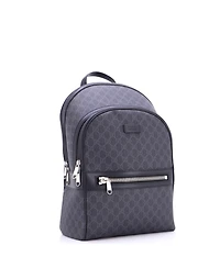 Pre-Owned Gucci Medium Front Zip Pocket Backpack Gg Coated Canvas