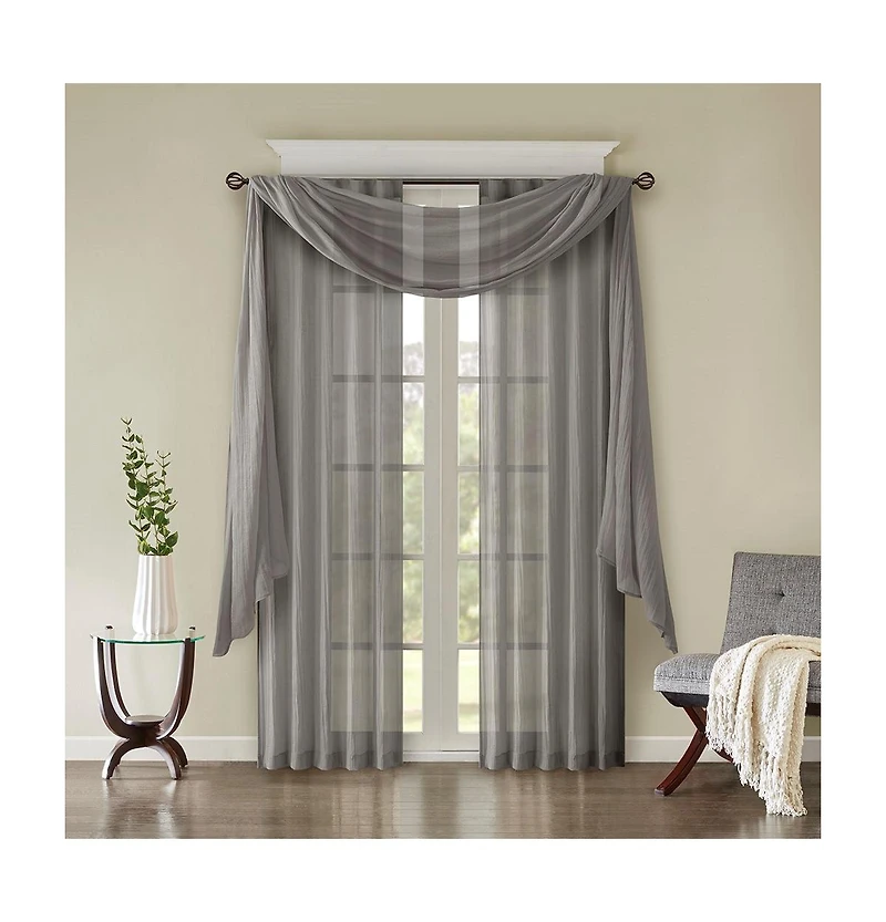 Avobird Solid Crushed Curtain Panel Pair 2 Pieces Window Panels