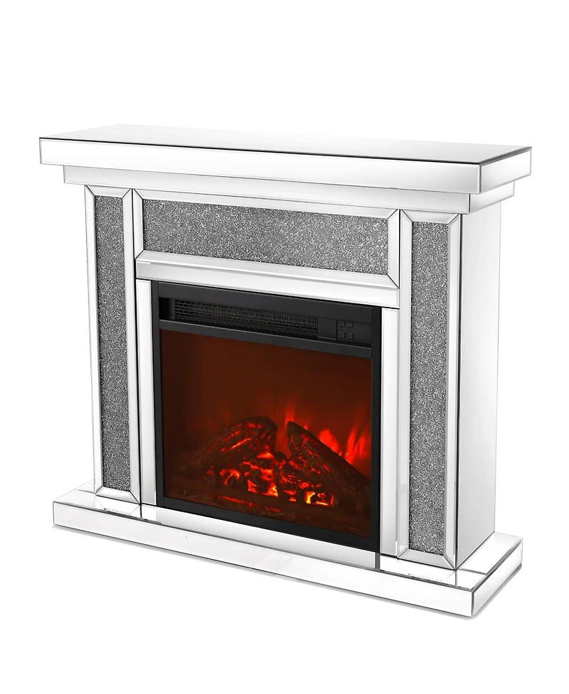 Streamdale Furniture 46" Acrylic Diamond Mirror Electric Fireplace Mantel