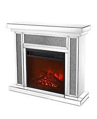 Streamdale Furniture 46" Acrylic Diamond Mirror Electric Fireplace Mantel