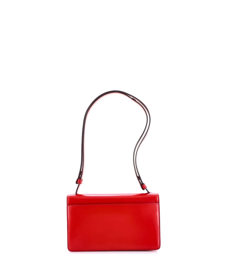 Pre-Owned Prada Medium Embleme Triangle Logo Flap Bag Spazzolato Leather
