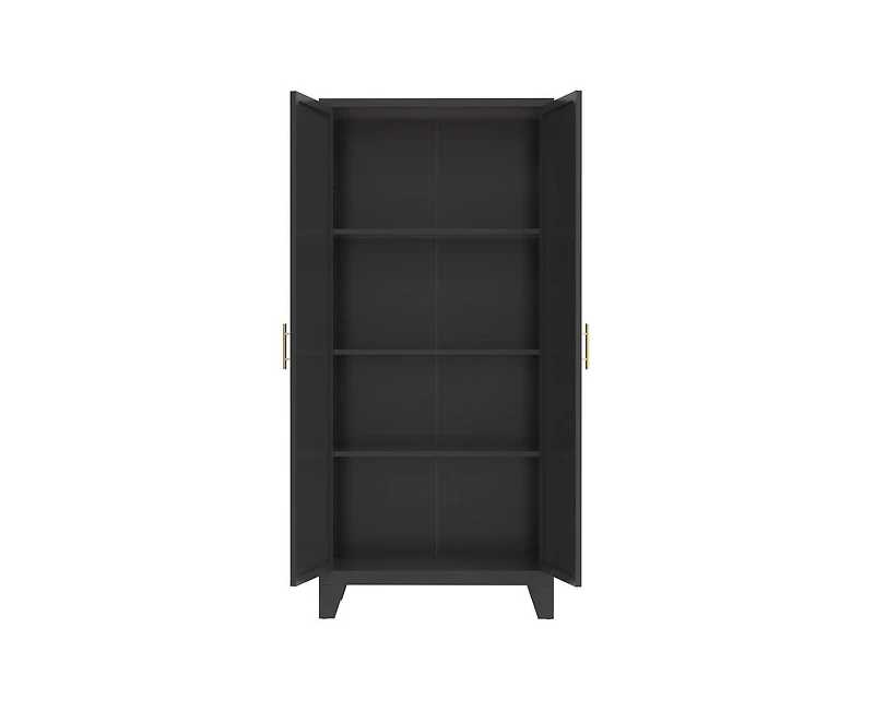 sumyeg 61" 2 Shapely Doors Cabinet Metal Storage with and Adjustable Shelves