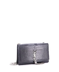 Pre-Owned Saint Laurent Medium Classic Monogram Tassel Crossbody Bag Embossed Leather
