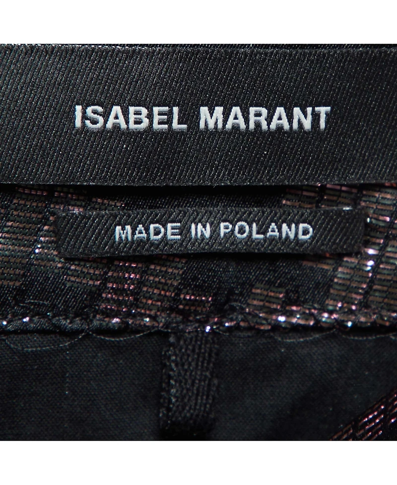Pre-Owned Isabel Marant Women's Metallic Silk Lurex Draped Madly Mini Skirt