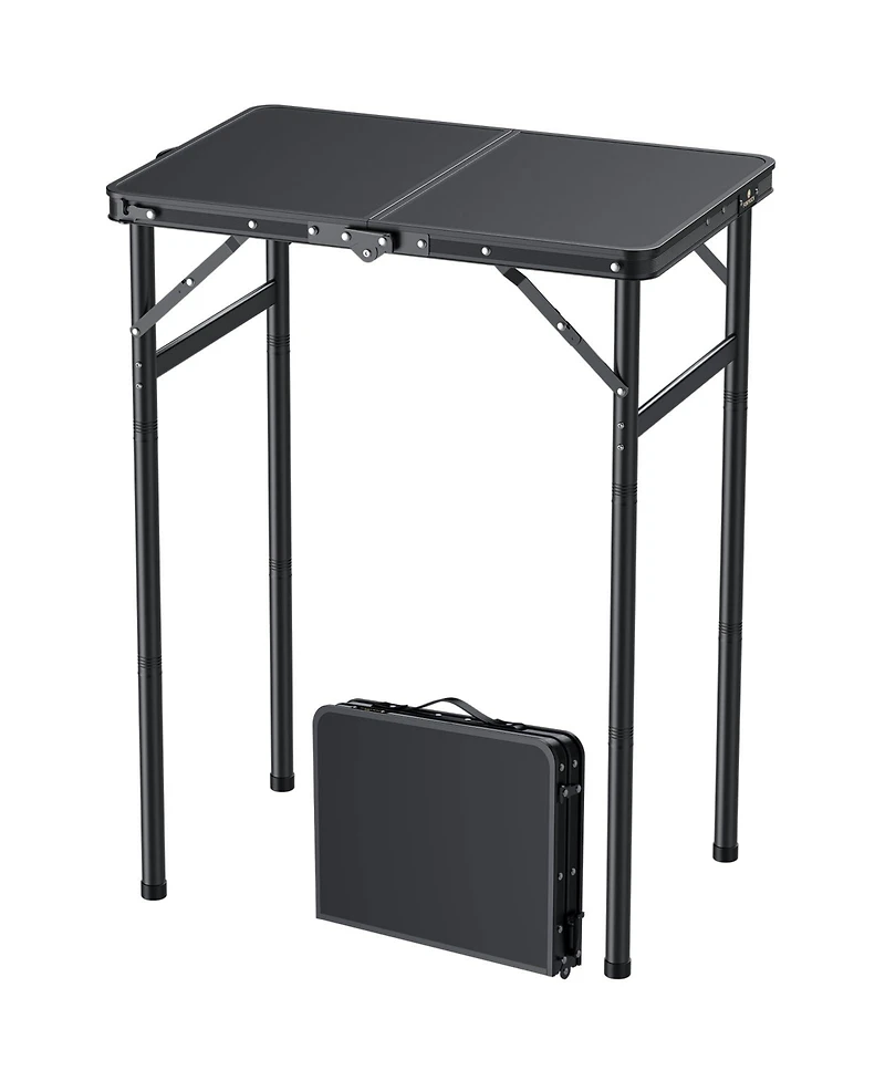 Piscifun Small Folding Camping Table Adjustable Height Portable Aluminum Lightweight Outdoor Picnic Bbq With Carry Handle
