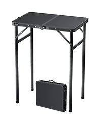 Piscifun Small Folding Camping Table Adjustable Height Portable Aluminum Lightweight Outdoor Picnic Bbq With Carry Handle