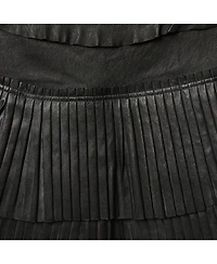 Pre-Owned Isabel Marant Women's Leather Pleated Tiered Mini Skirt