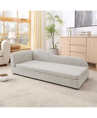 Zeny Oversized Pet Sofa for Medium, Large Dogs Modern Irregular Wave Backrest, Single Armrest, Premium Breathable Linen Fabric