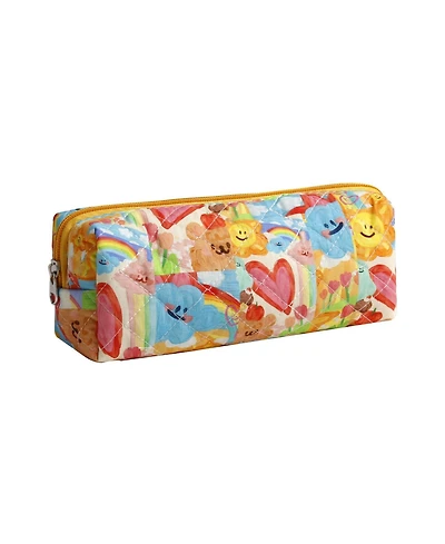 Danrong Pencil Case Pen Bag Pouch Holder Box Organizer Makeup Cute Corduroy Canvas Lightweight Travel School Gift