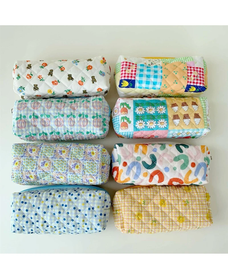 Danrong Pencil Case Pen Bag Pouch Holder Box Organizer Makeup Cute Corduroy Canvas Lightweight Travel School Gift