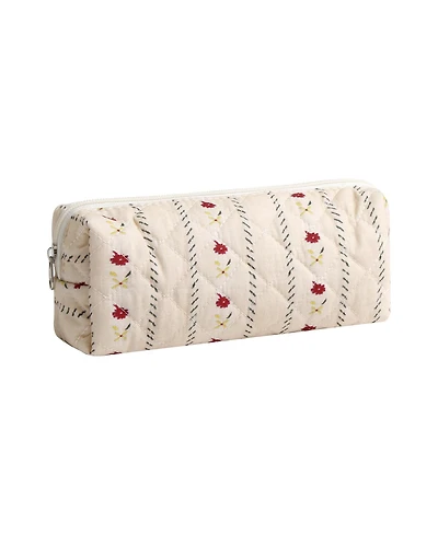Danrong Pencil Case Pen Bag Pouch Holder Box Organizer Makeup Cute Corduroy Canvas Lightweight Travel School Gift
