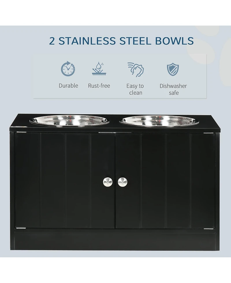 Ruie Elevated Dog Bowls with Storage Cabinet Raised Stand for Large Dogs