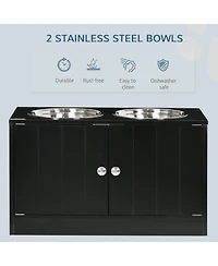 Ruie Elevated Dog Bowls with Storage Cabinet Raised Stand for Large Dogs