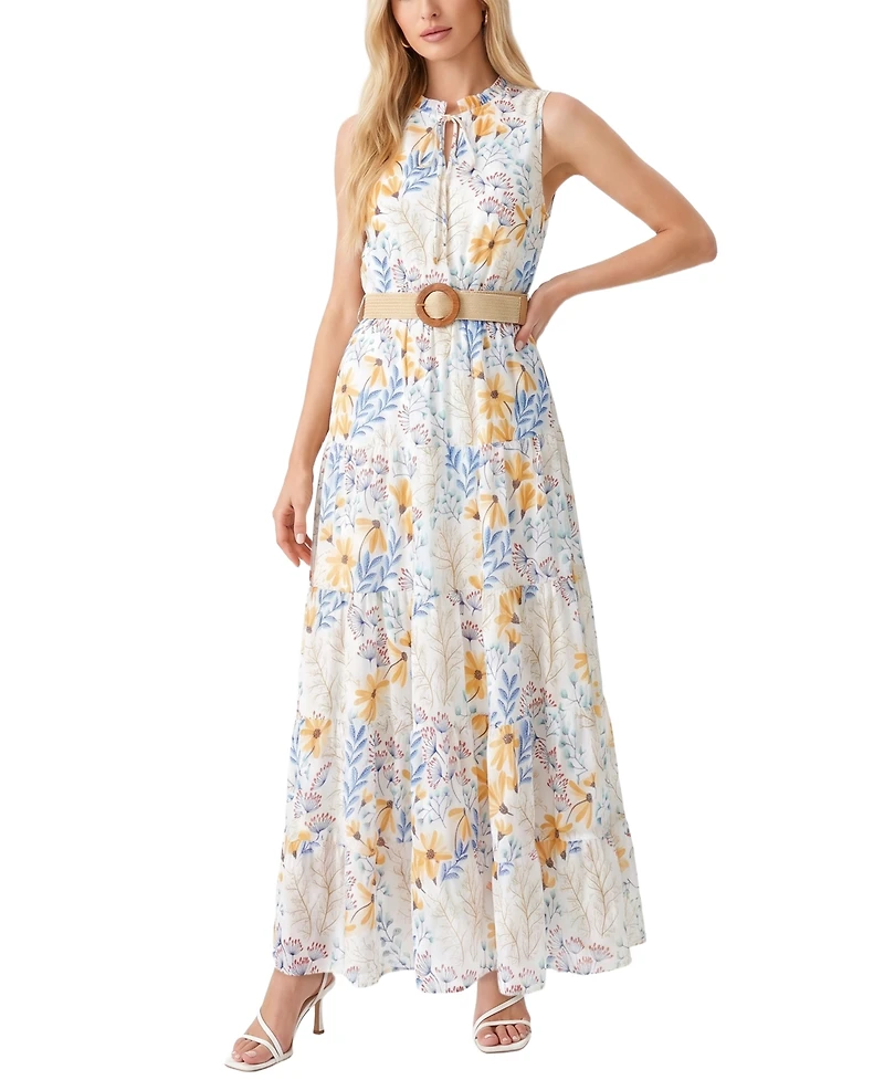 Ny Collection Women's Sleeveless Tiered Maxi Dress