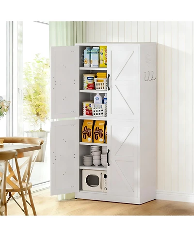 Streamdale Furniture Steel Kitchen Pantry Storage Cabinet with Adjustable Shelves