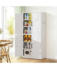 Streamdale Furniture Steel Kitchen Pantry Storage Cabinet with Adjustable Shelves