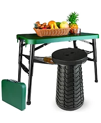 Piscifun Portable Folding Table Stool Set Lightweight Collapsible Camping Picnic Beach Fishing Outdoor Mesh Storage