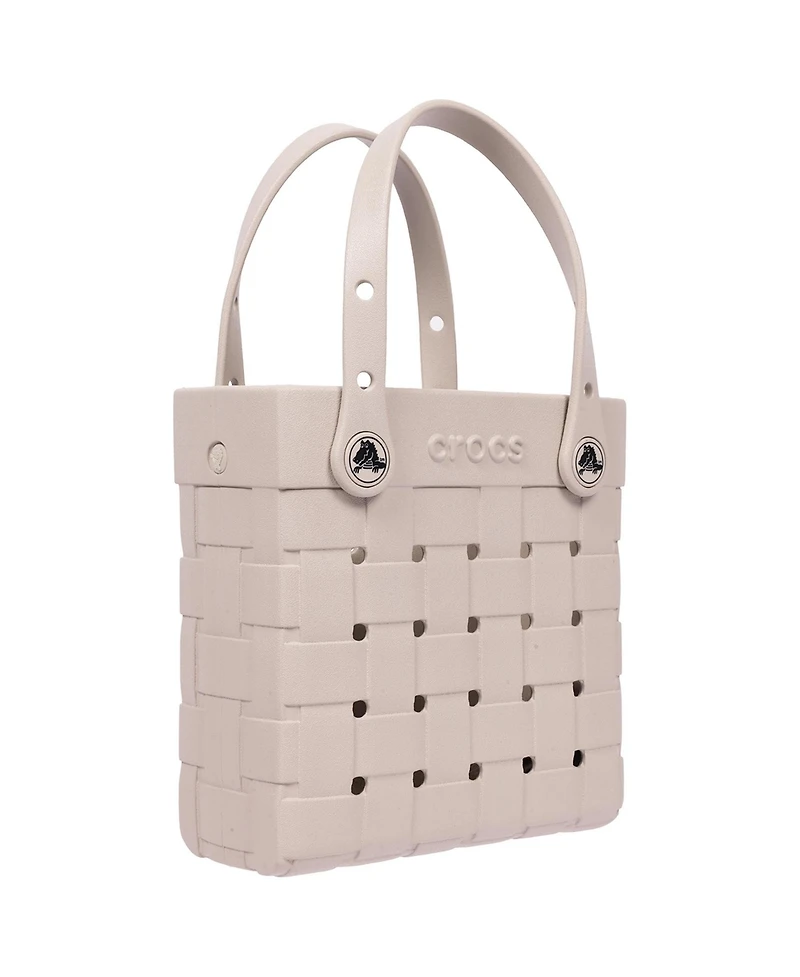 Crocs Women's Woven Style Crossbody Tote with Top Handles and Removeable Strap