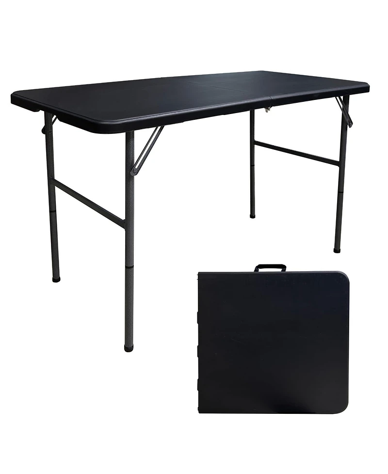Piscifun Folding Table 4ft Heavy Duty Plastic Indoor Outdoor Portable Square Card Picnic Party Camping Handle