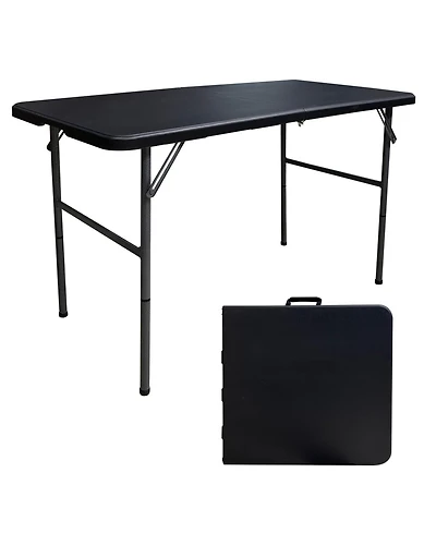 Piscifun Folding Table 4ft Heavy Duty Plastic Indoor Outdoor Portable Square Card Picnic Party Camping Handle