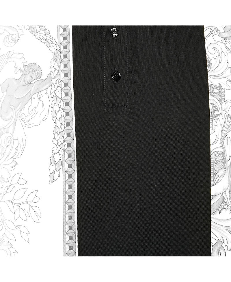 Pre-Owned Versace Men's Barocco Print Pique Polo T-Shirt