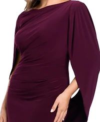 B&A By Betsy and Adam Plus Long-Sleeve Boat Neck Maxi Dress