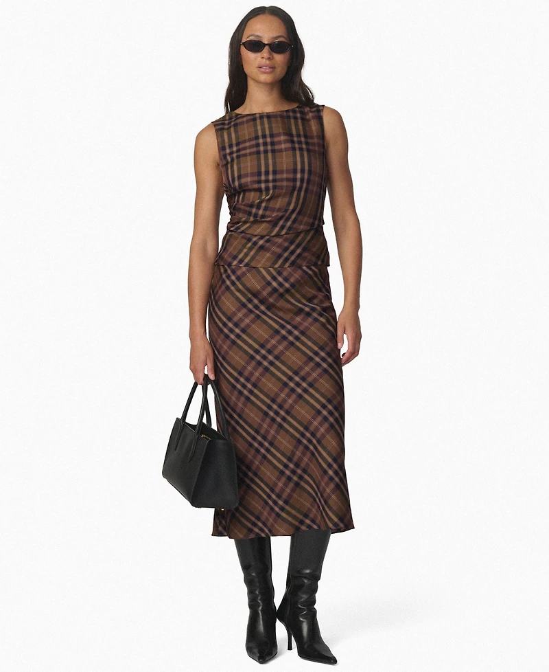 Joe's Jeans Women's The Ines Plaid Midi Skirt