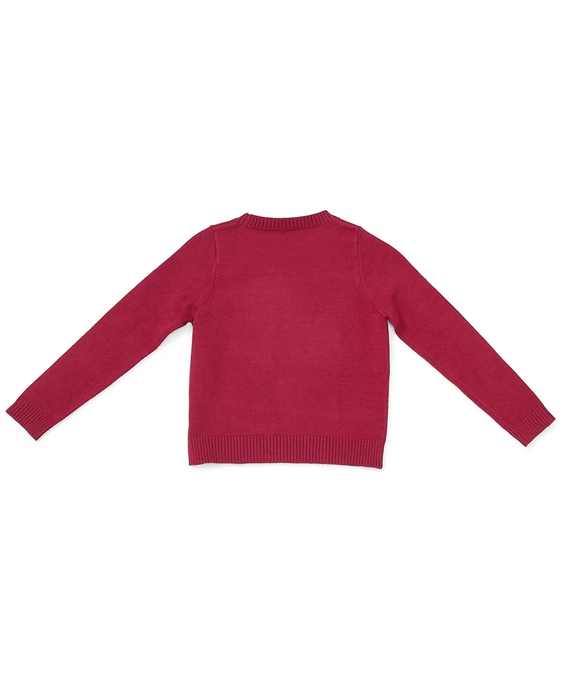 CeCe Girls' 4-16 Crewneck Sweater with Bow and Heart