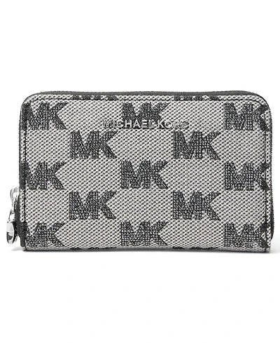 Michael Michael Kors Silver-Tone Hardware Compact Card Case Wallet