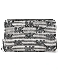 Michael Michael Kors Silver-Tone Hardware Compact Card Case Wallet