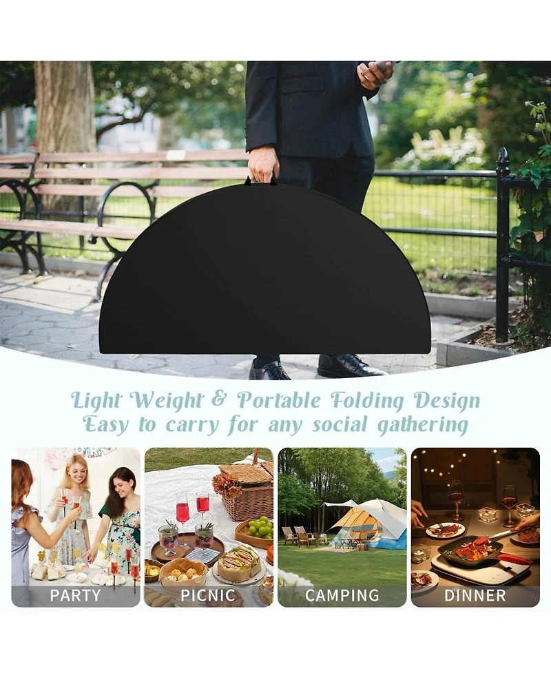 Piscifun Round Folding Table Fold in Half Portable Plastic Indoor Outdoor Party Dining Wedding Camping Picnic Events Handle