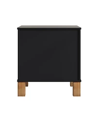 Streamdale Furniture 2-Drawer Fluted Wood Nightstand with Metal Handle