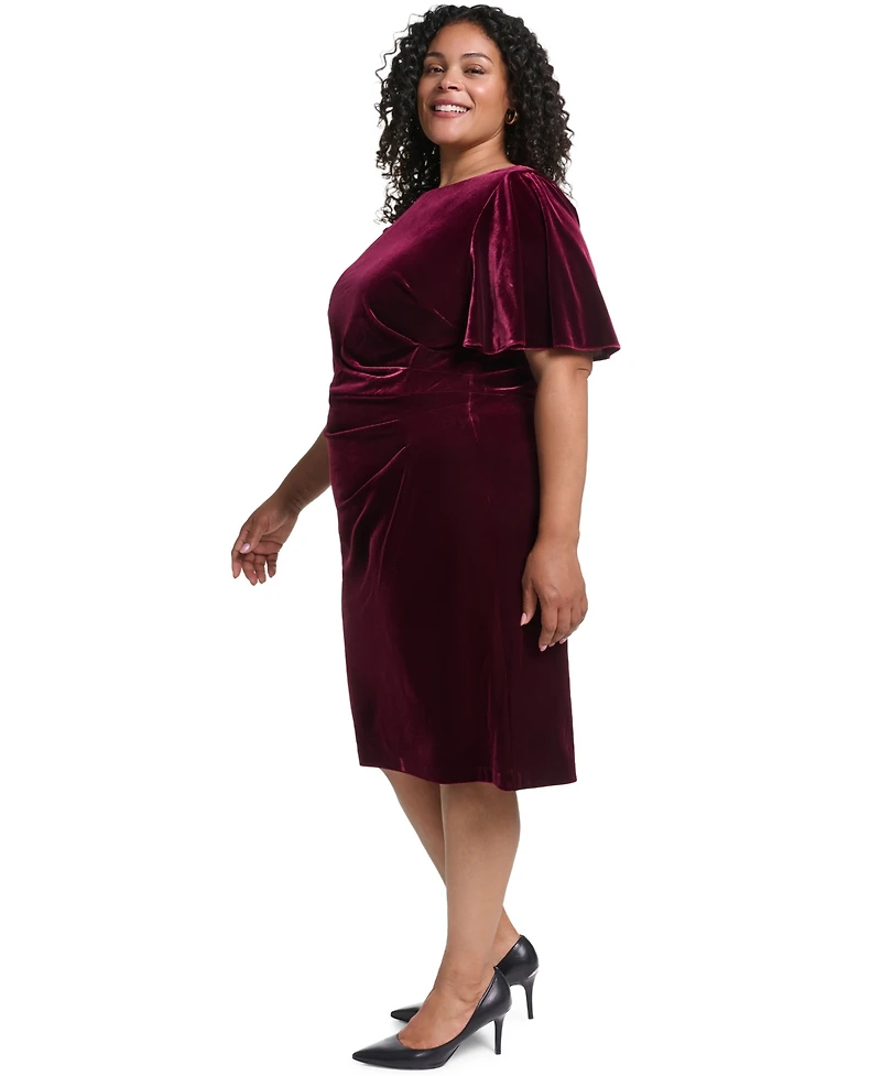 Jessica Howard Plus Short-Sleeve Boat Neck Dress