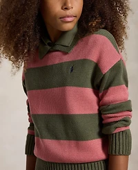 Polo Ralph Lauren Girls' 7-16 Striped Long-Sleeve Sweater