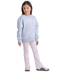 adidas Girls' 2T-6X Long-Sleeve Sweatshirt and Pants, 2-Piece Set