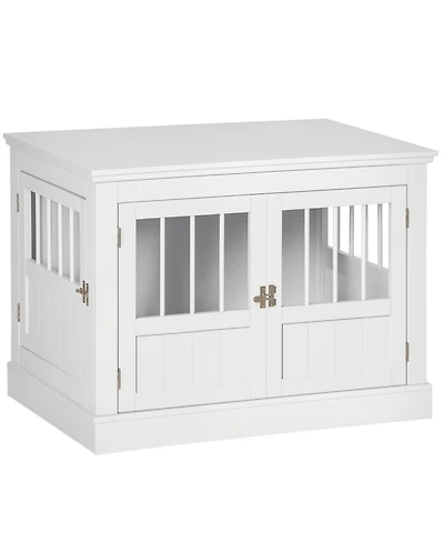Ruie Wooden Dog Crate End Table Furniture with Triple Doors