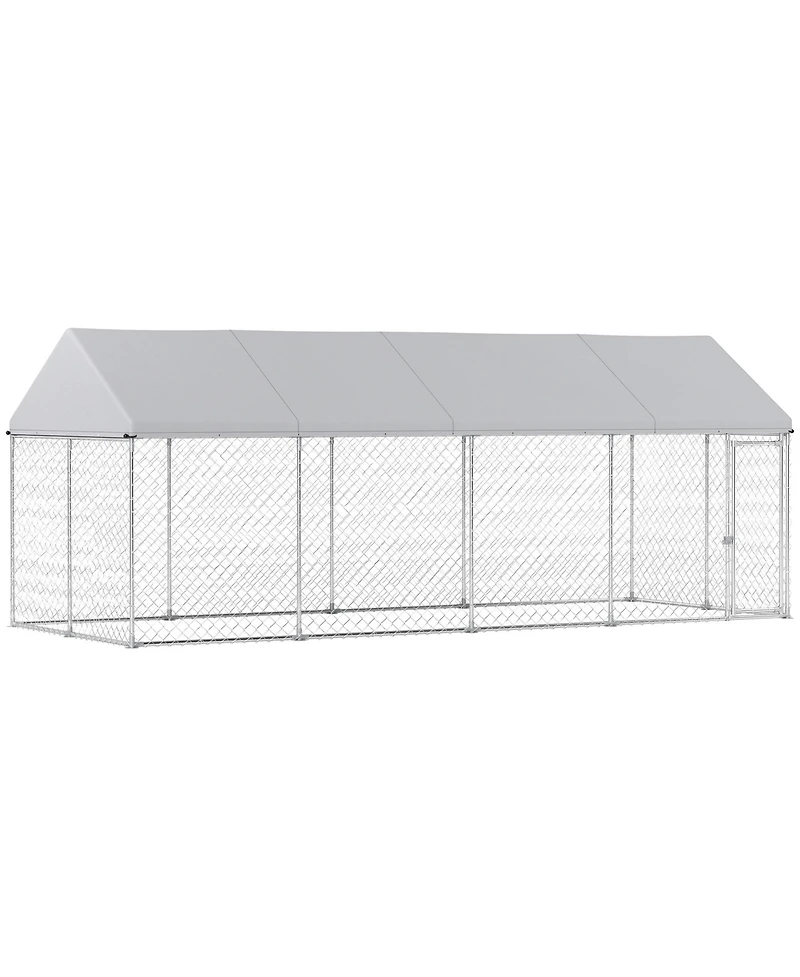 Ruie Heavy Duty Chain Link Outdoor Dog Kennel with Waterproof Roof
